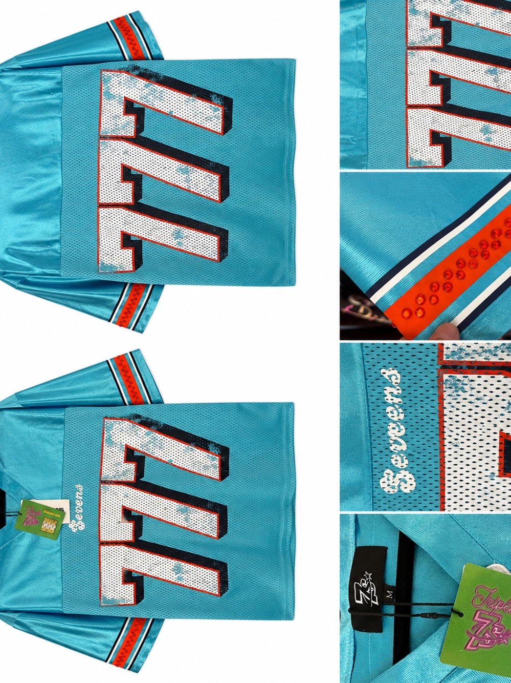 777 “Sevens” Mesh Jersey – Aqua – Size Medium – NWT